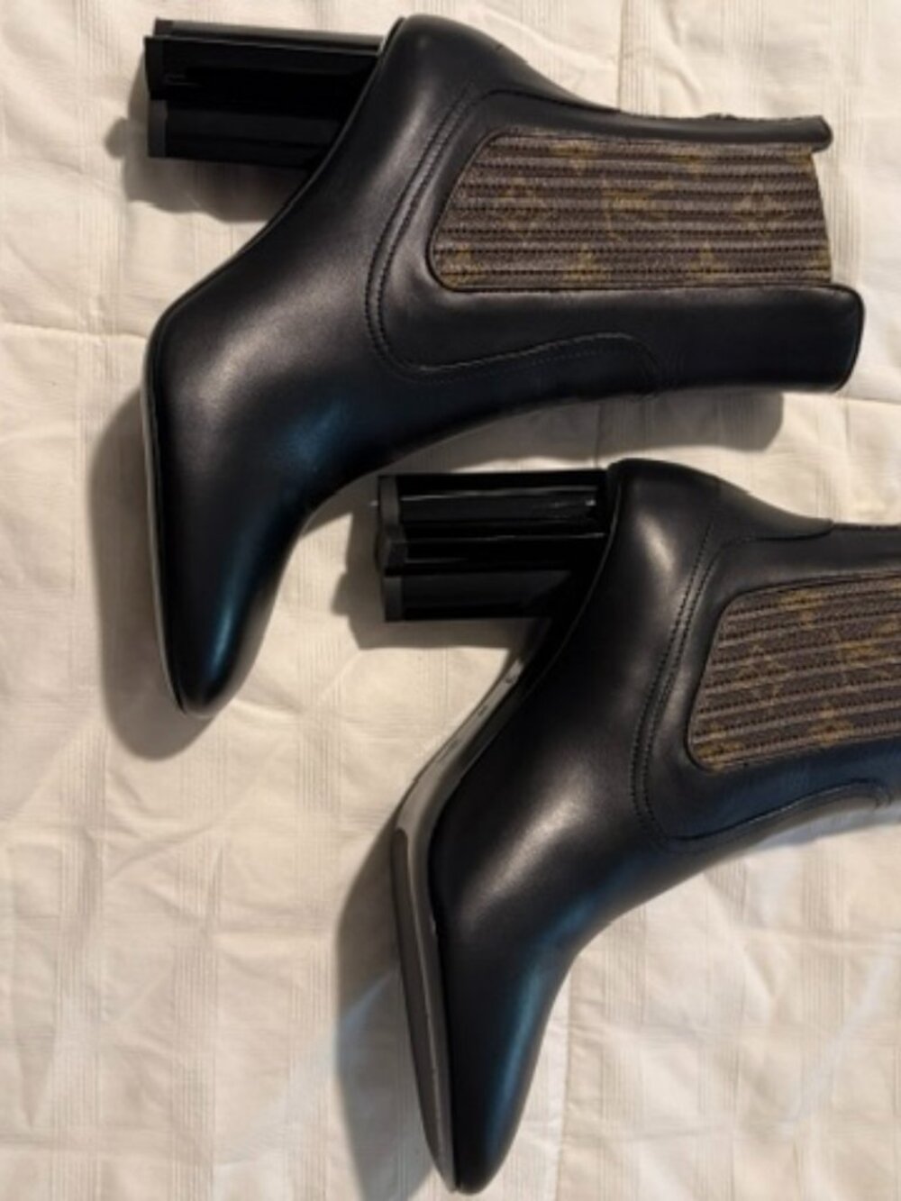 Louis Vuitton Black Boots with Monogram Size 38